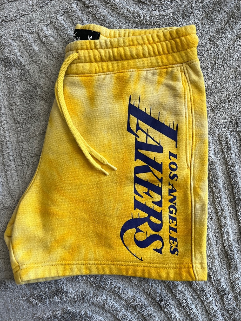 Hollister Yellow Tie-Dye Los Angeles Lakers Athletic Shorts